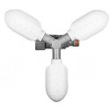 Rotating sprinkler on spike, 3-leaf arm