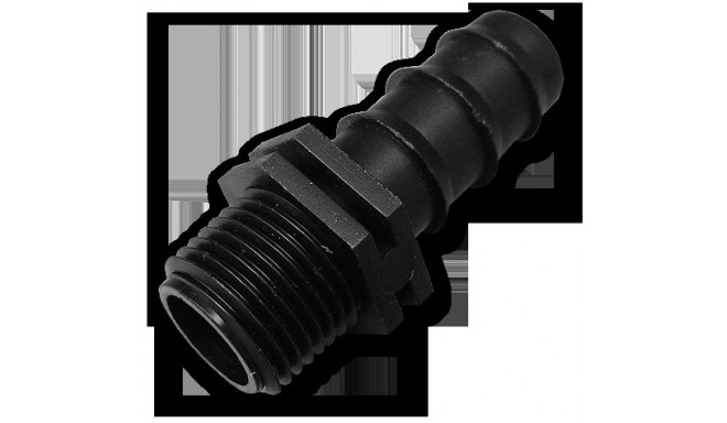 Connector 3/4" male thread, 16mm hose barb