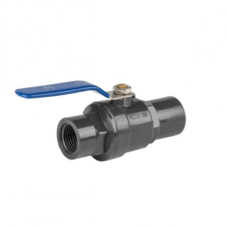 PN10 PVC combined valve, SS handle 1" female / 1" female