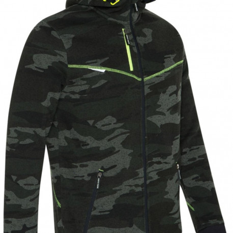 Zipped hoodie North Ways Botta 1509 camouflage/neon, size XL