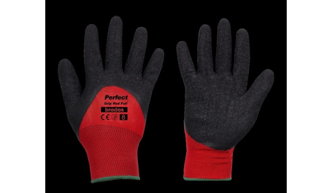 Gloves PERFECT GRIP RED FULL latex, size 9