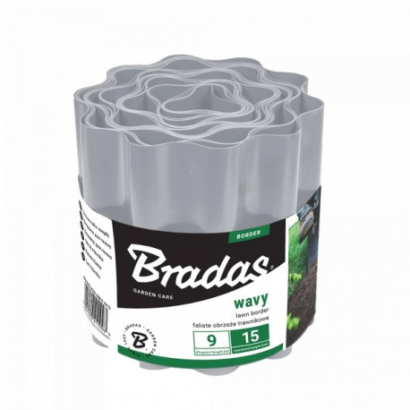 Muruääris laineline Bradas, helehall 9m x 20cm