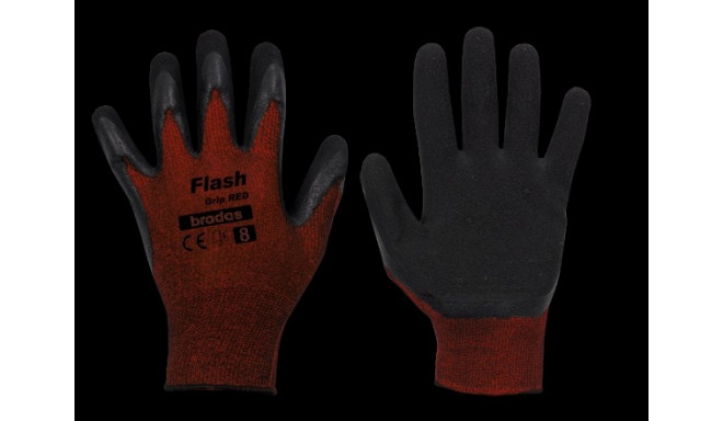 Gloves FLASH GRIP RED latex, size 10