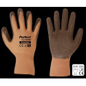 Gloves PERFECT GRIP BROWN latex, size 9