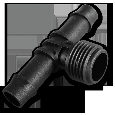 Tee, 1/2" isane, 2 x 13mm voolikuots - 2 tk