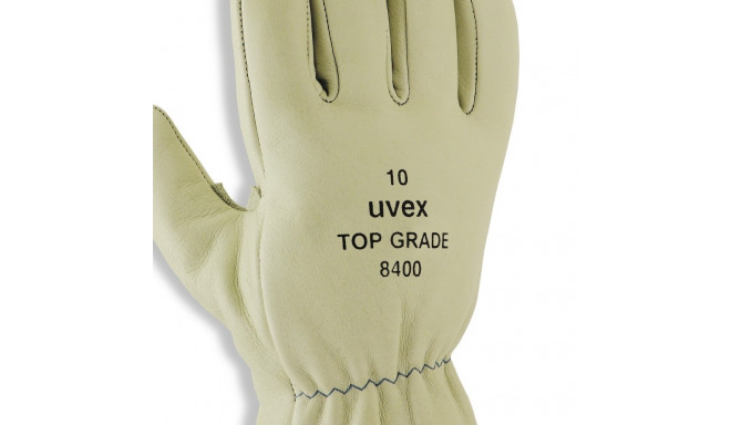 Gloves Uvex Top Grade 8400, leather, wrinkled cuff, size 11