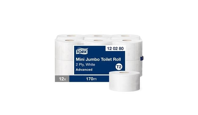 Toilet paper Tork Advanced Mini Jumbo T2, 2 sl., 170m, 12 vnt.