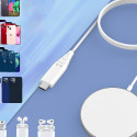 Choetech indukční nabíječka 15W s USB C kabelem bílá (T518-F)