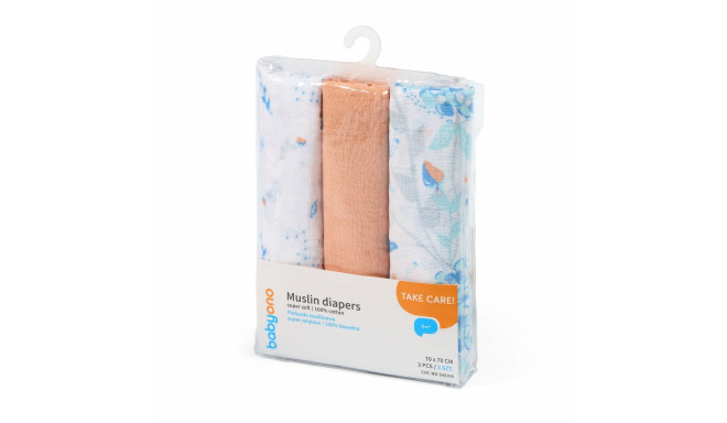 BabyOno muslin diapers, lorange, 348/07