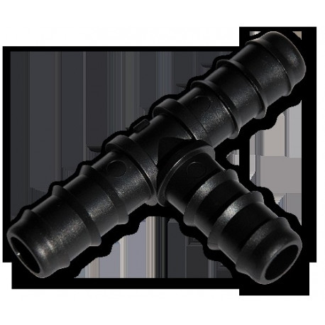 Tee, 3 x 16mm hose barb