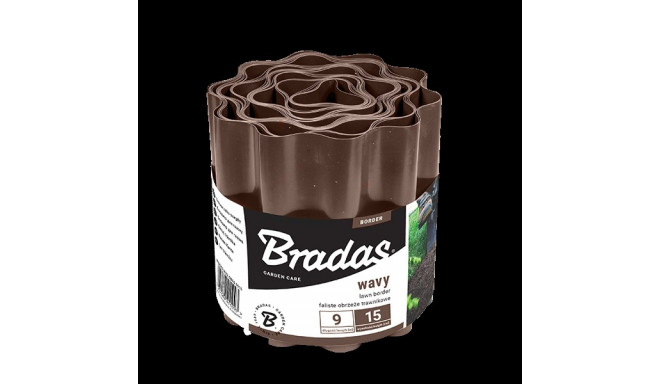 Lawn wavy board 9m x 20cm, brown