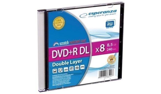 ESPERANZA 1246 - DVD+R Double Layer  - carton 200 [ Slim 1 | 8,5 GB | 8x ]