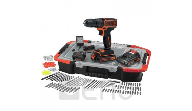 Black & Decker Akku Bohrschrauber 2x18V m. Zubehör