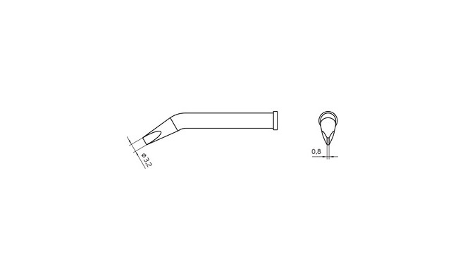 XT MX SOLDERING TIP CHISEL 3.2X0.8MM
