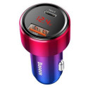 BASEUS car charger MAGIC SERIES LCD Typ C + Power Delivery + USB QC 45W red CCMLC20C-03