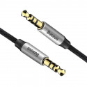 Baseus Yiven Audio Cable mini jack 3,5mm AUX, 1m (Black+Silver)