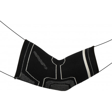 Elbow support with elasticstrap AVENTO 44SB Black/Silver grey L/XL