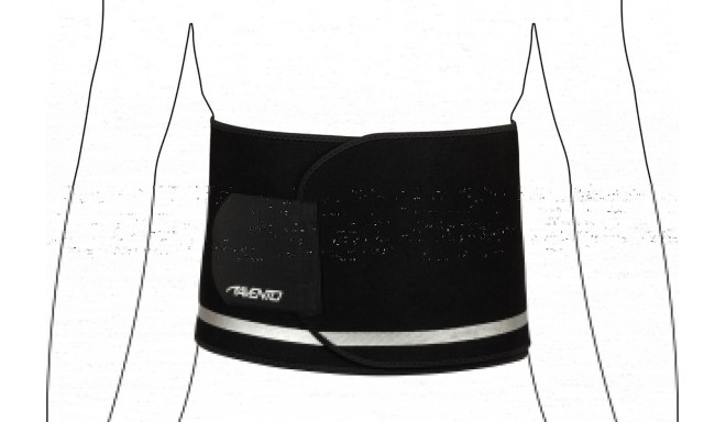 waist trimmer belt AVENTO 44SI adjustable L/XL Black/Silver grey