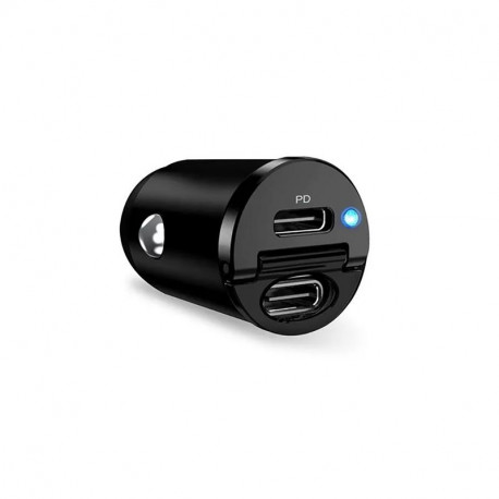 Autolaadija Puro Mini 2xUSB-C 30W, must