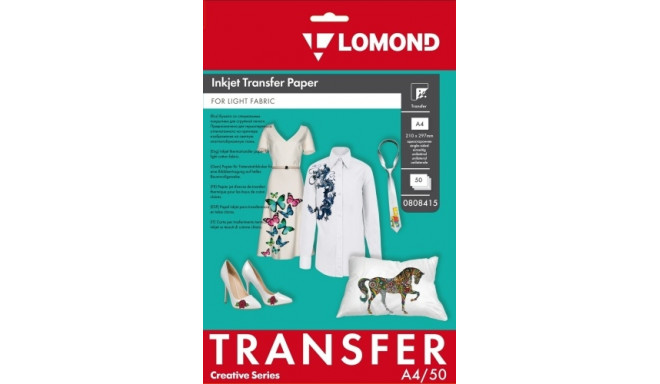 Lomond Thermotransfer Inkjet Paper A4, 50 sheets, for Light Fabrics