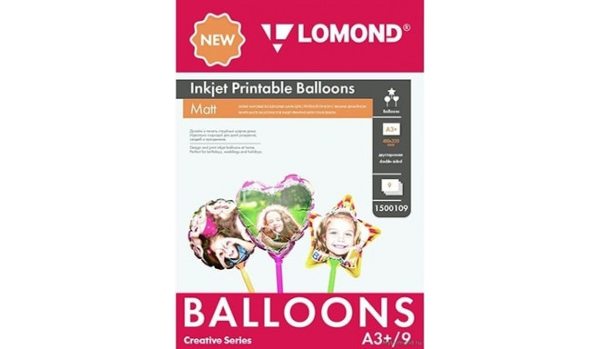 Lomond Inkjet Printable Baloons A3+, 9 sheets (Ball/Heart/Star) double sided