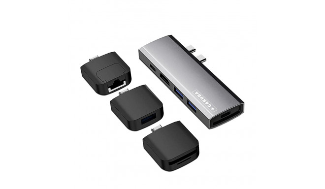 Caruba Multi Functional 9 in 1 USB C Hub Space Grijs