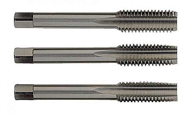 Set of hand taps M4, HSS DIN352, Bright, uncoated. T Line - 3pcs