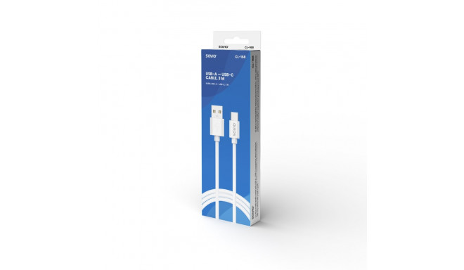USB-kaabel 2 m USB 2.0, USB A - USB C valge SAVIO CL-168