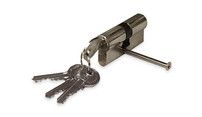 CYLINDER LOCK 100MM 50X50 CHROME 5 KEYS