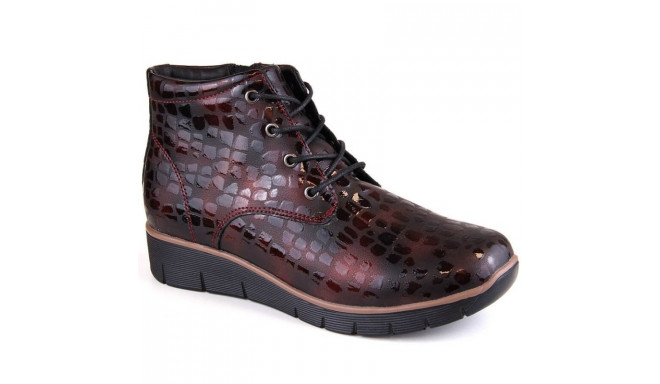 Insulated leather wedge ankle boots Filippo W PAW376B burgundy (36)