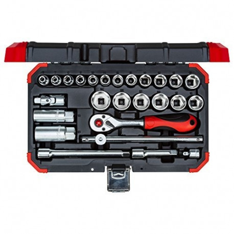 Gedore Red Socket set 3/8 ", 26 pieces (red / black, with Shift-gun, SW 6mm - 24mm)