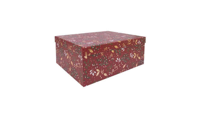 Box ARIEL-3, with a lid 33x25,5xH14,5cm, red/gold