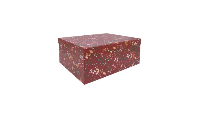 Box ARIEL-4, with a lid 31x23xH14cm, red/gold