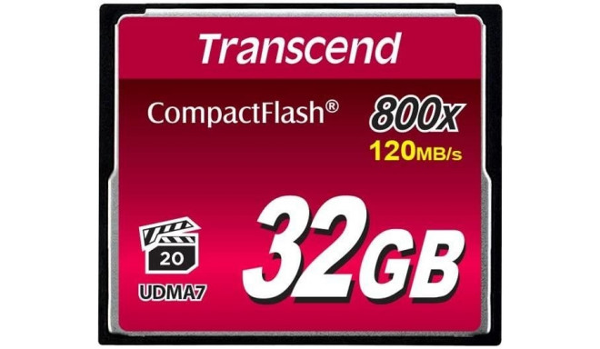 MEMORY COMPACT FLASH 32GB/800X TS32GCF800 TRANSCEND