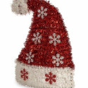 Decorative Figure Father Christmas Hat Tinsel White Red polypropylene PET 17 x 23 x 9,5 cm (12 Units