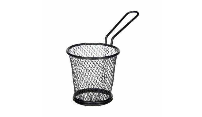 Basket for Presenting Aperitifs Black Metal 16 x 11,5 x 8 cm (12 Units)