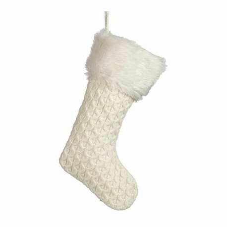 Christmas bauble Krist+ FG09-20493C White Christmas Stocking 28 x 4 x 46 cm (12 Units)