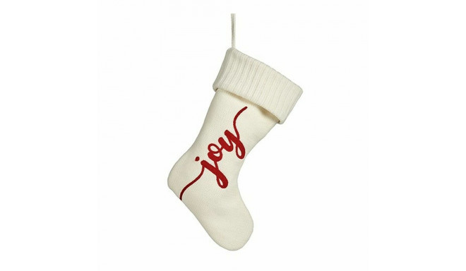 Christmas bauble Joy Christmas Stocking White Cloth 28 x 4 x 46 cm (12 Units)