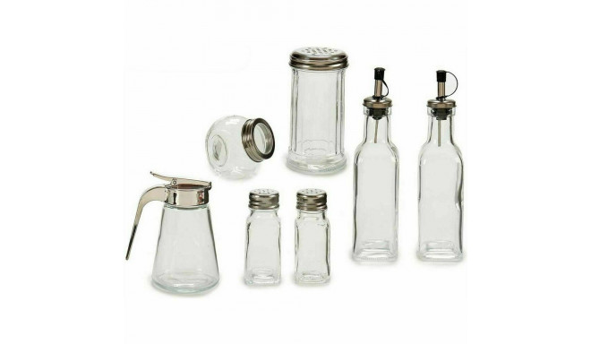 Condiment container set Sudrabains Metāls (12 gb.)