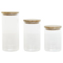 3 Tubs Home ESPRIT Transparent Silicone Bamboo Borosilicate Glass 10 x 10 x 22,3 cm