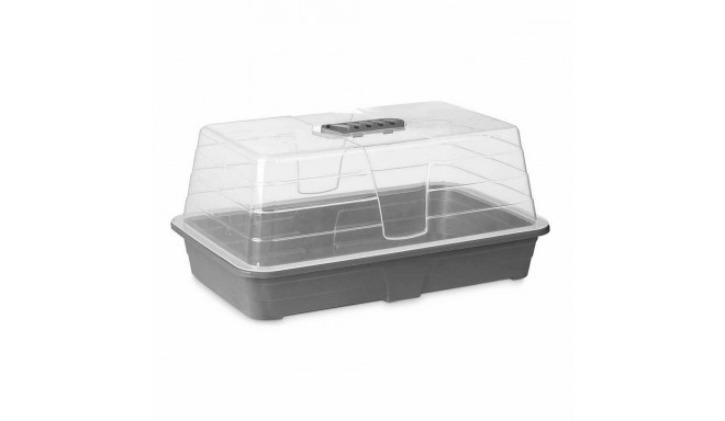 Greenhouse Grey Transparent Plastic 38,4 x 17,5 x 24,7 cm (8 Units)