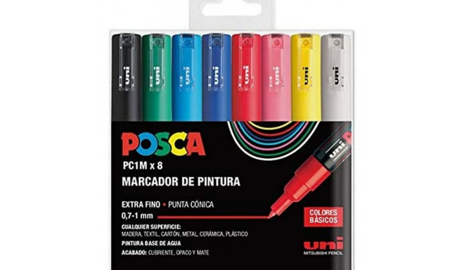 Markerite komplekt POSCA PC-1M 8 Tükid, osad Mitmevärviline