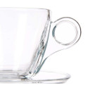 Cup with Plate Transparent Glass 170 ml (6 Units)