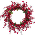 Advent wreathe Red Green Rattan Plastic 45 x 45 cm