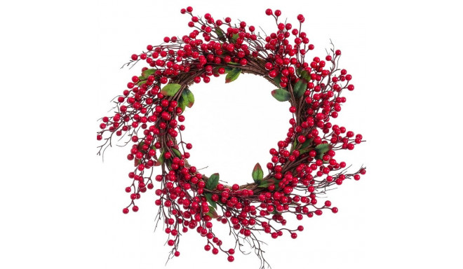 Advent wreathe Red Green Rattan Plastic 45 x 45 cm