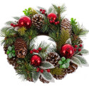 Advent wreathe Red Green Multicolour Plastic Foam Pineapples 30 x 30 cm