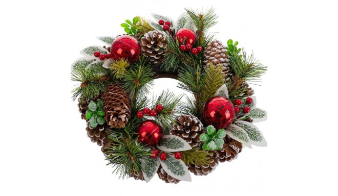 Advent wreathe Red Green Multicolour Plastic Foam Pineapples 30 x 30 cm