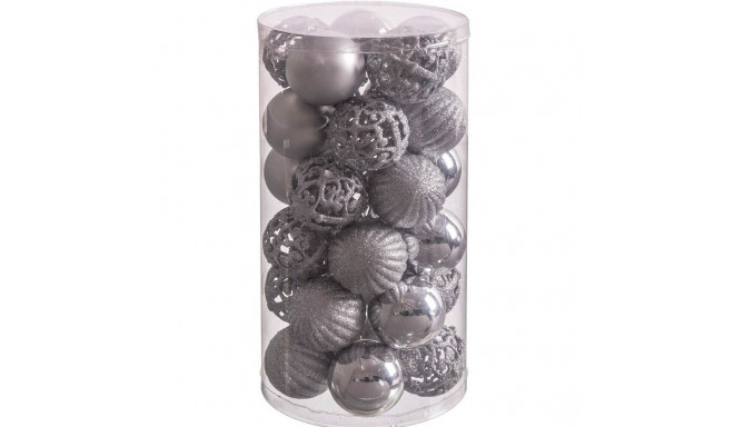 Christmas Baubles Silver Plastic 5 x 5 x 5 cm (30 Units)