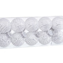 Christmas Baubles White Silver Plastic Fabric Sequins 6 x 6 x 6 cm (10 Units)