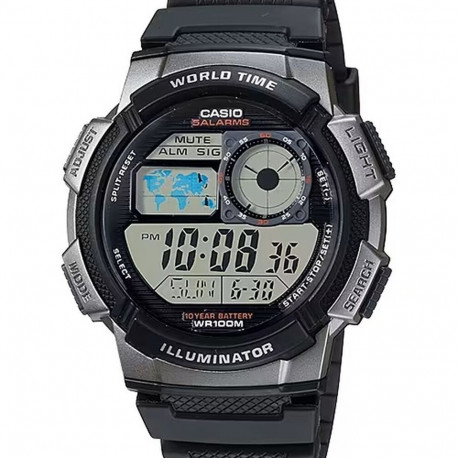 Men's Watch Casio WORLD TIME ILLUMINATOR Black (Ø 43 mm)
